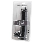 GET REAL - DILDO 28 CM MUSTA PALLOILLA
